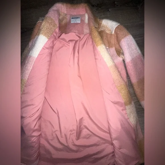 Old Navy Pink and Tan Plaid Jacket - Picture 6 of 8